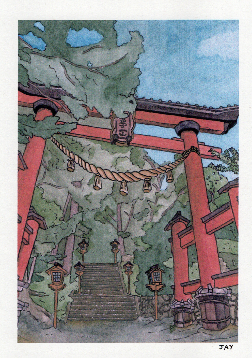 A5 Torii Gate Art Print