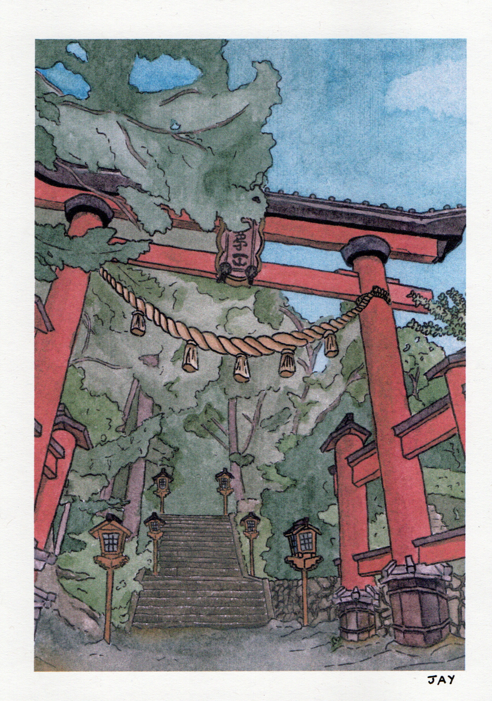 A5 Torii Gate Art Print